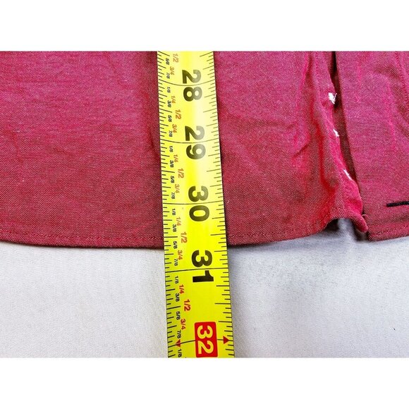 J. Crew Size Medium 15.5-16 Men's Red Button Down Long Sleeve 2 Ply Cotton Shirt - Picture 5 of 6